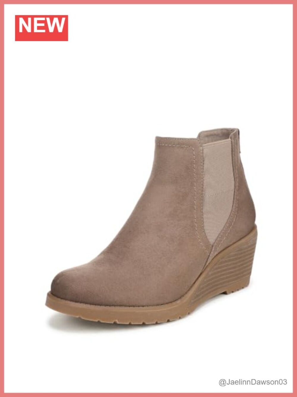Women's Chelsea Ankle Boots Faux Suede Wedge Heel Microfiber